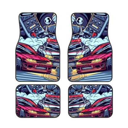 JDM Drift Illustration Automotive Floor Mats