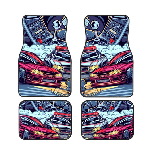 JDM Drift Illustration Automotive Floor Mats