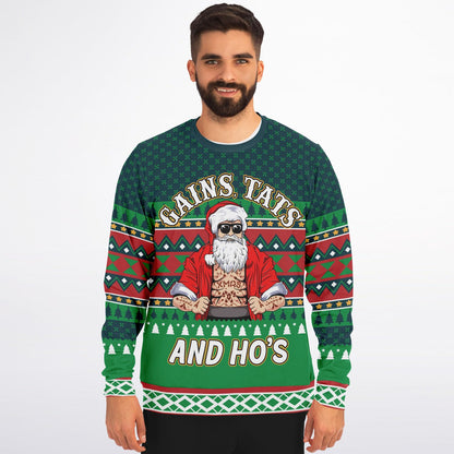 Gains Tats & Ho's Funny Christmas Inspired Printed Sweatshirt
