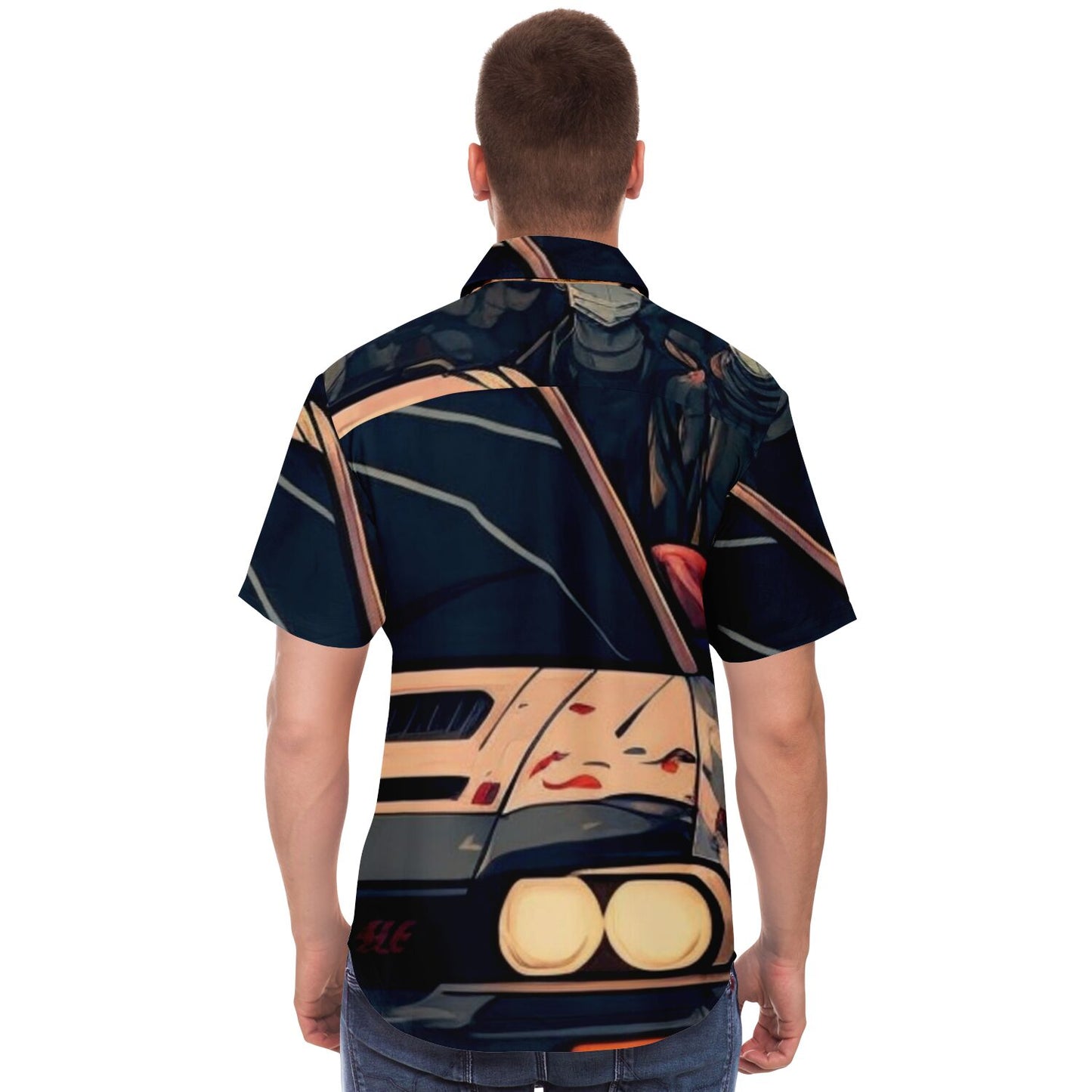 Japanese Illustration JDM Art Short Sleeve Button Down Shirt - AOP