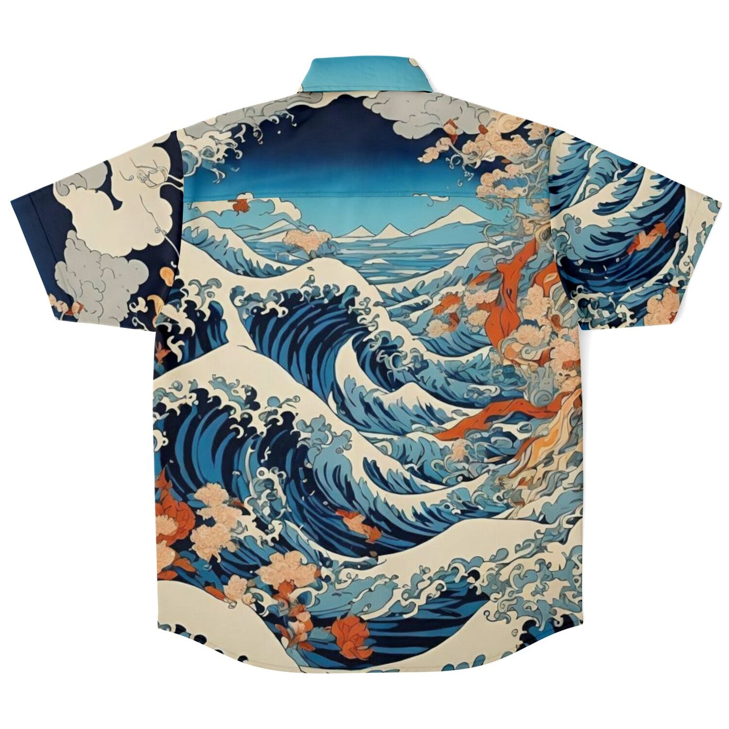 The Great Japanese Waves Short Sleeve Button Down Shirt - AOP