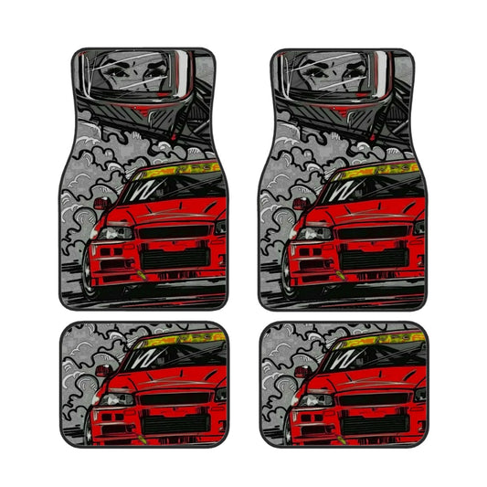R34 Illustration Automotive Floor Mats