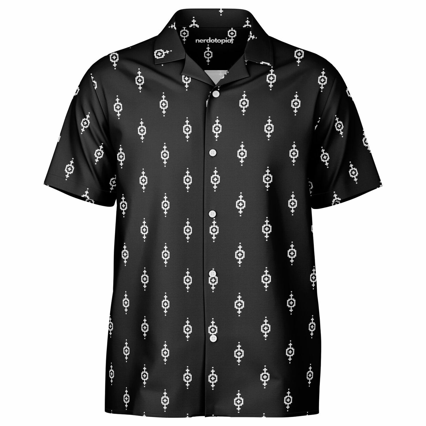 Minimalistic Seamless Pattern Spread Collar Shirt