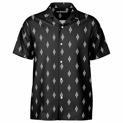 Minimalistic Seamless Pattern Spread Collar Shirt