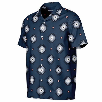 Aztec Pattern Spread Collar Short Sleeve Shirt