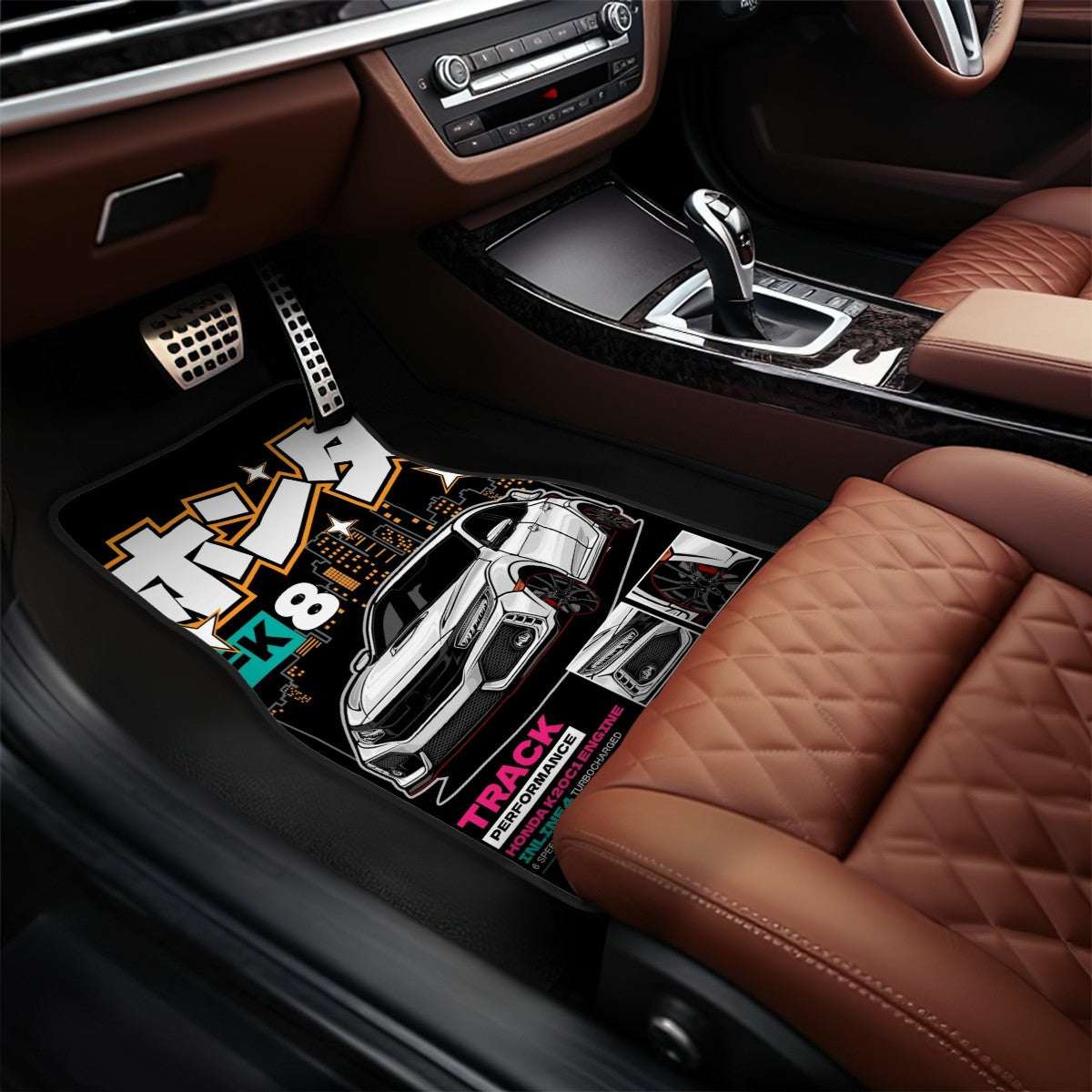 FK8 Civic Illustration Automotive Floor Mats