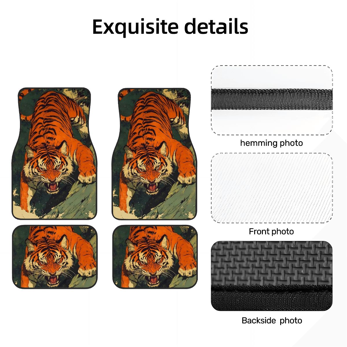 Tiger Illustration Automotive Floor Mats