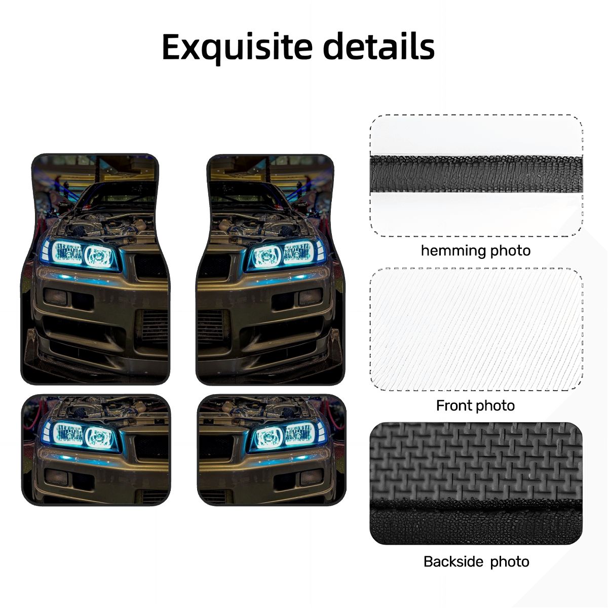 R34 Headlight Focus Automotive Floor Mats
