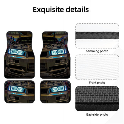 R34 Headlight Focus Automotive Floor Mats