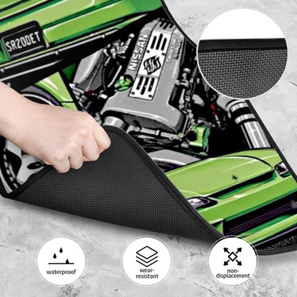 Green Silvia Illustration Automotive Floor Mats