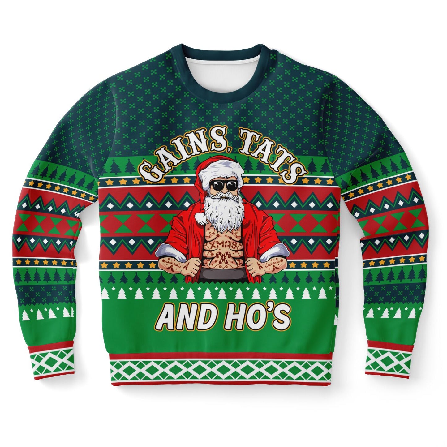 Gains Tats & Ho's Funny Christmas Inspired Printed Sweatshirt