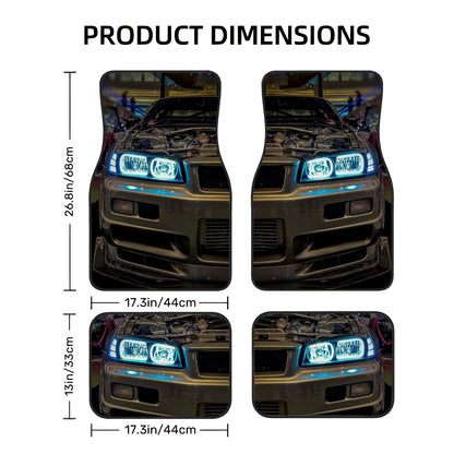 R34 Headlight Focus Automotive Floor Mats
