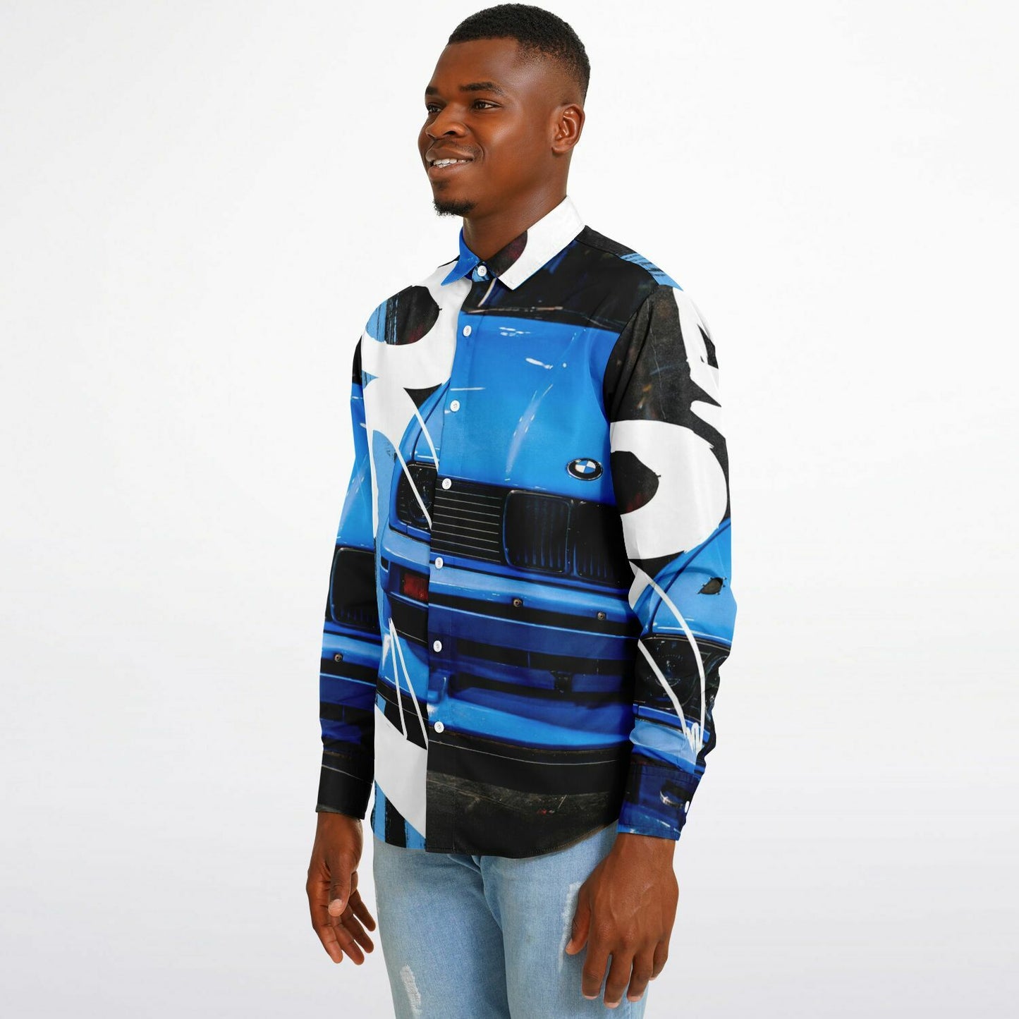 BMW E30 M3 Long Sleeve Button Down Shirt - AOP