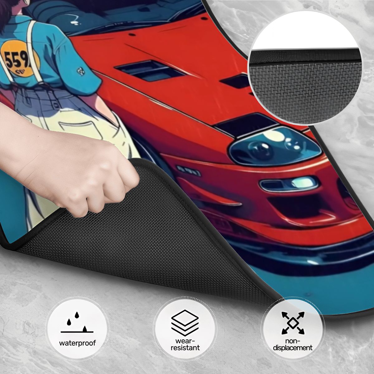 Supra Girl Illustration Automotive Floor Mats