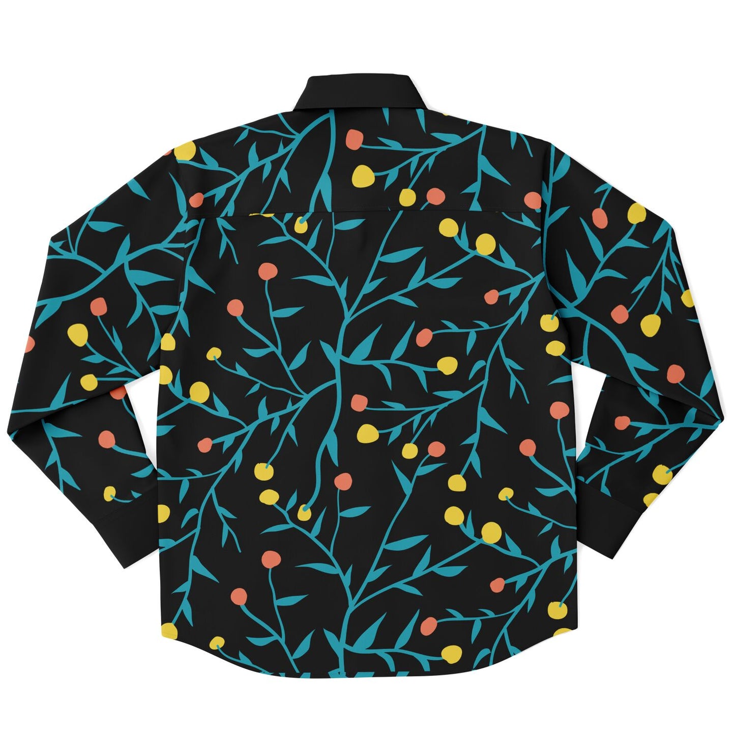 Tropical Pattern Long Sleeve Button Down Shirt - AOP
