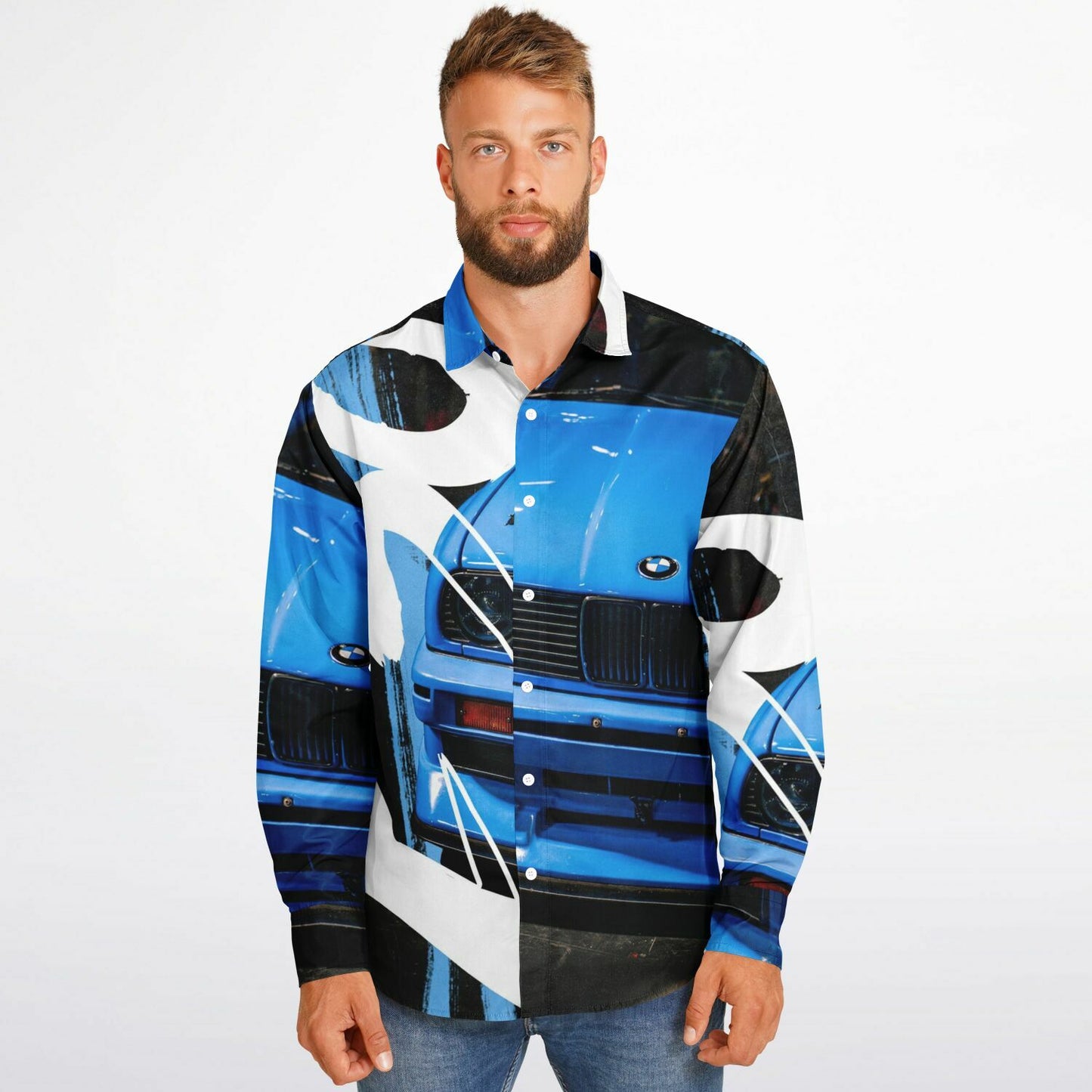 BMW E30 M3 Long Sleeve Button Down Shirt - AOP