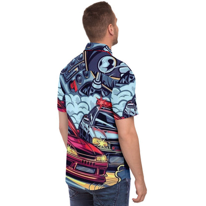 Silvia Illustration Short Sleeve Button Down Shirt - AOP