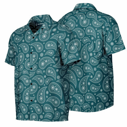 Paisley Pattern Spread Collar Short Sleeve Shirt