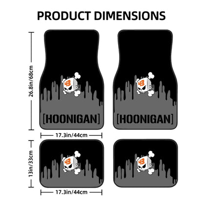 Hoonigan inspired car mats flat lay mockup image.