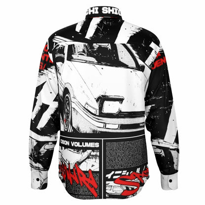 Initial D Trueno Art Long Sleeve Button Down Shirt - AOP