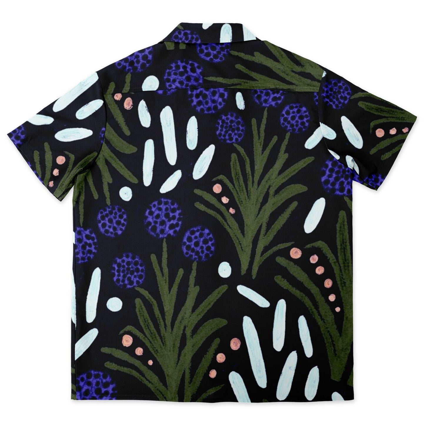 Floral Pattern Spread Collar Short Sleeve Shirt