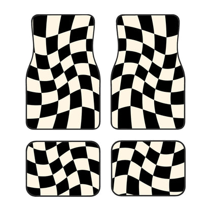 F1 Checkered Pattern Automotive Floor Mats
