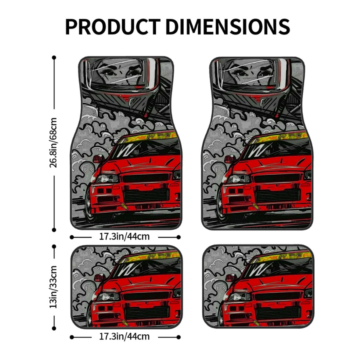 R34 Illustration Automotive Floor Mats