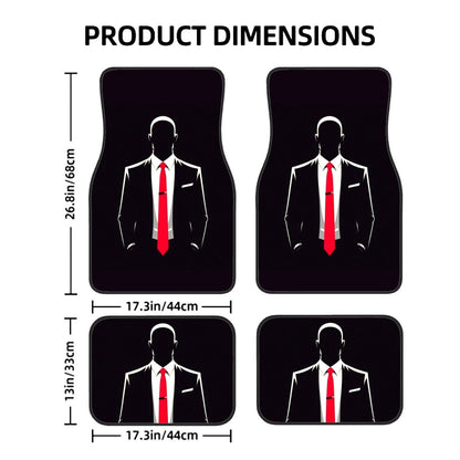 Hitman inspired black car floor mats flat lay mockup.