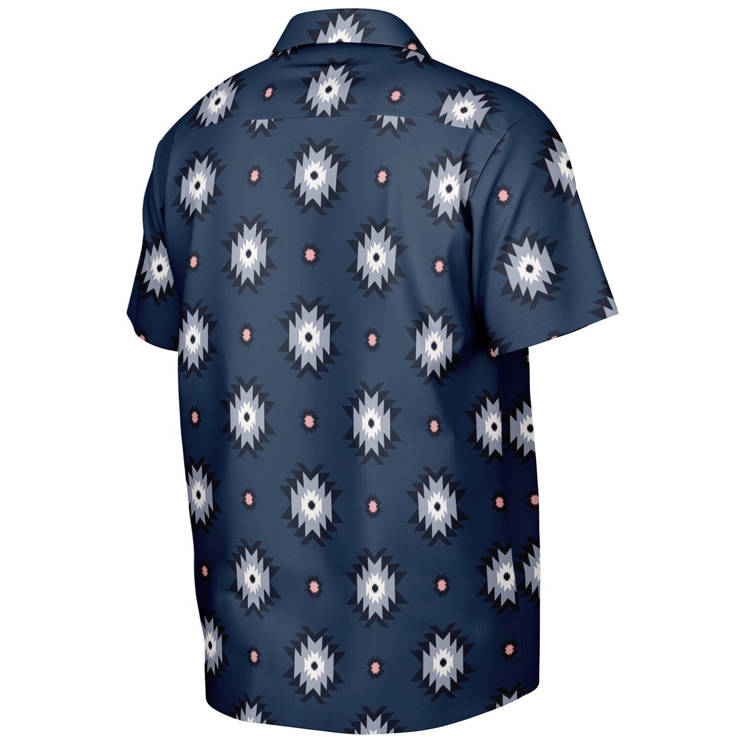 Aztec Pattern Spread Collar Short Sleeve Shirt