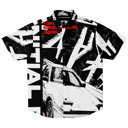 Initial D Trueno Art Short Sleeve Button Down Shirt - AOP