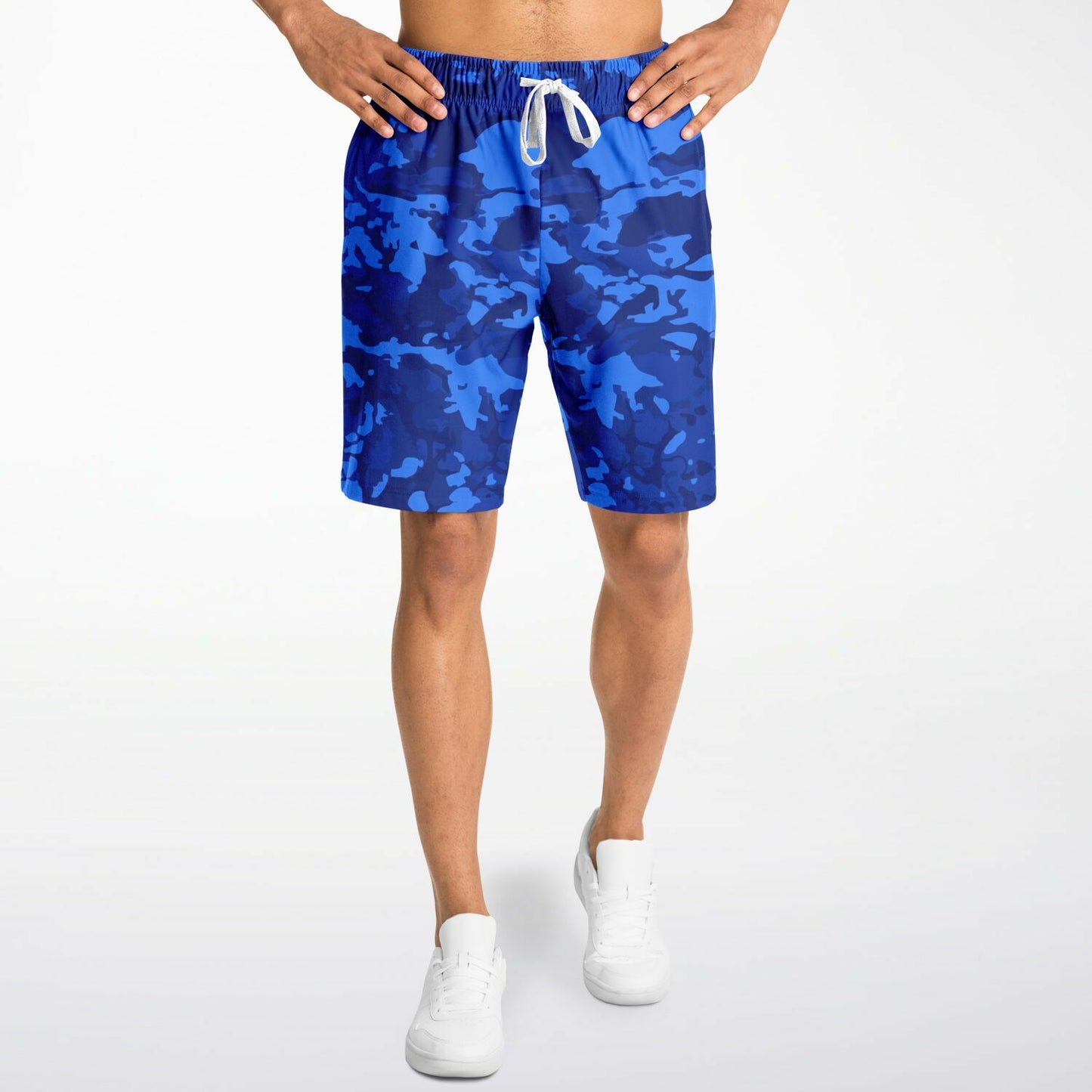 Blue Camo Pattern Long Shorts