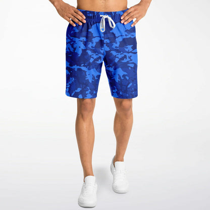 Blue Camo Pattern Long Shorts