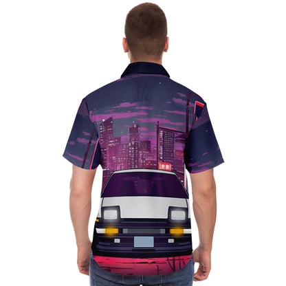 AE86 Illustration Short Sleeve Button Down Shirt - AOP