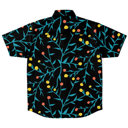 Tropical Pattern Short Sleeve Button Down Shirt - AOP