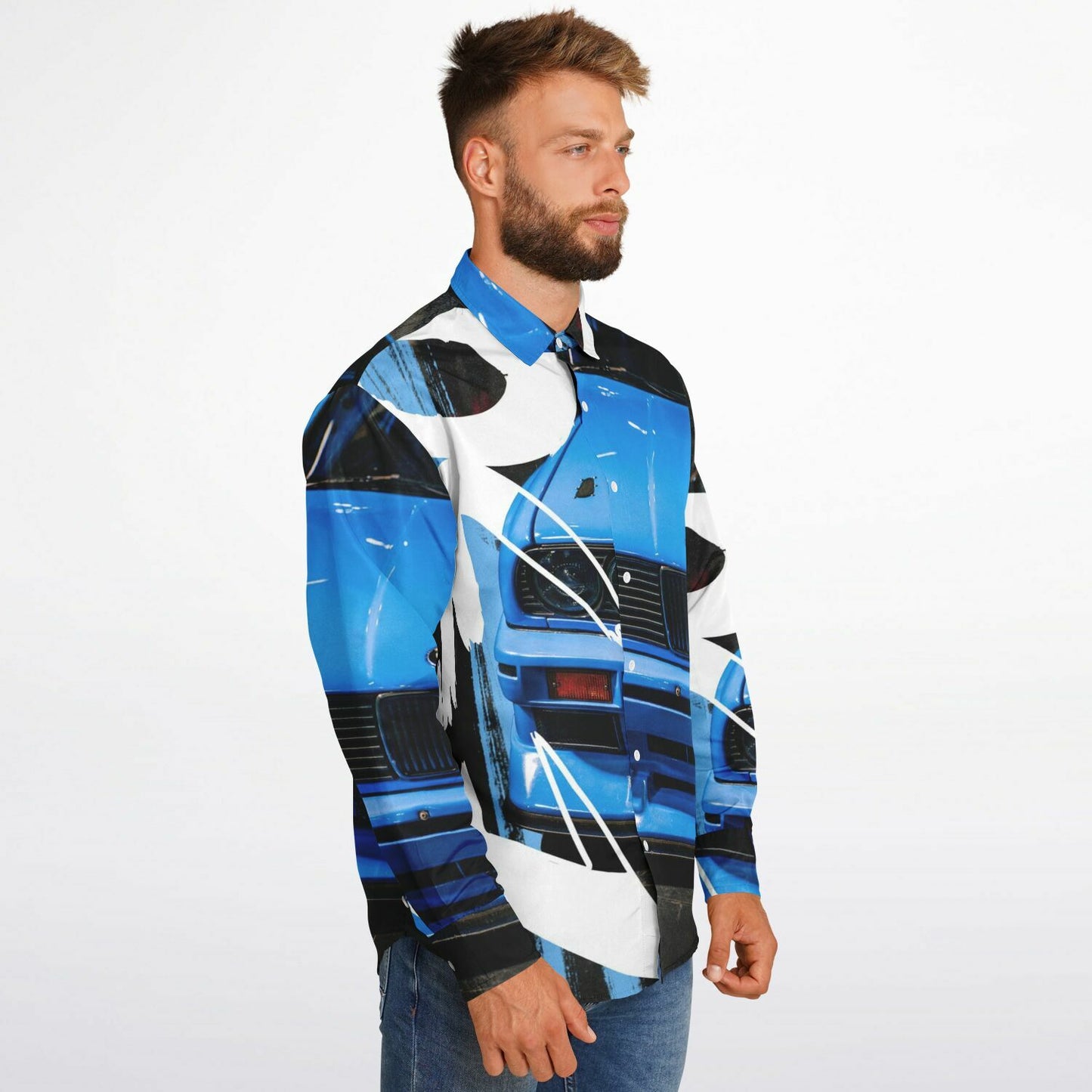 BMW E30 M3 Long Sleeve Button Down Shirt - AOP