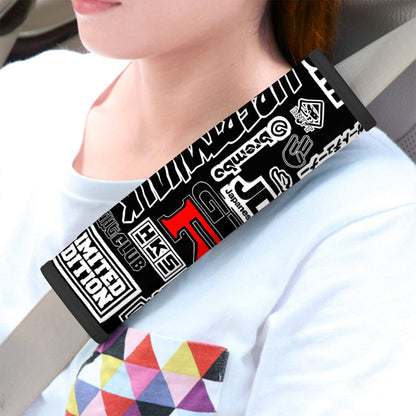 JDM Collage Seat Belt Cover Pad 2 Pcs