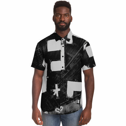 Bimmer Supra Illustration Short Sleeve Button Down Shirt - AOP