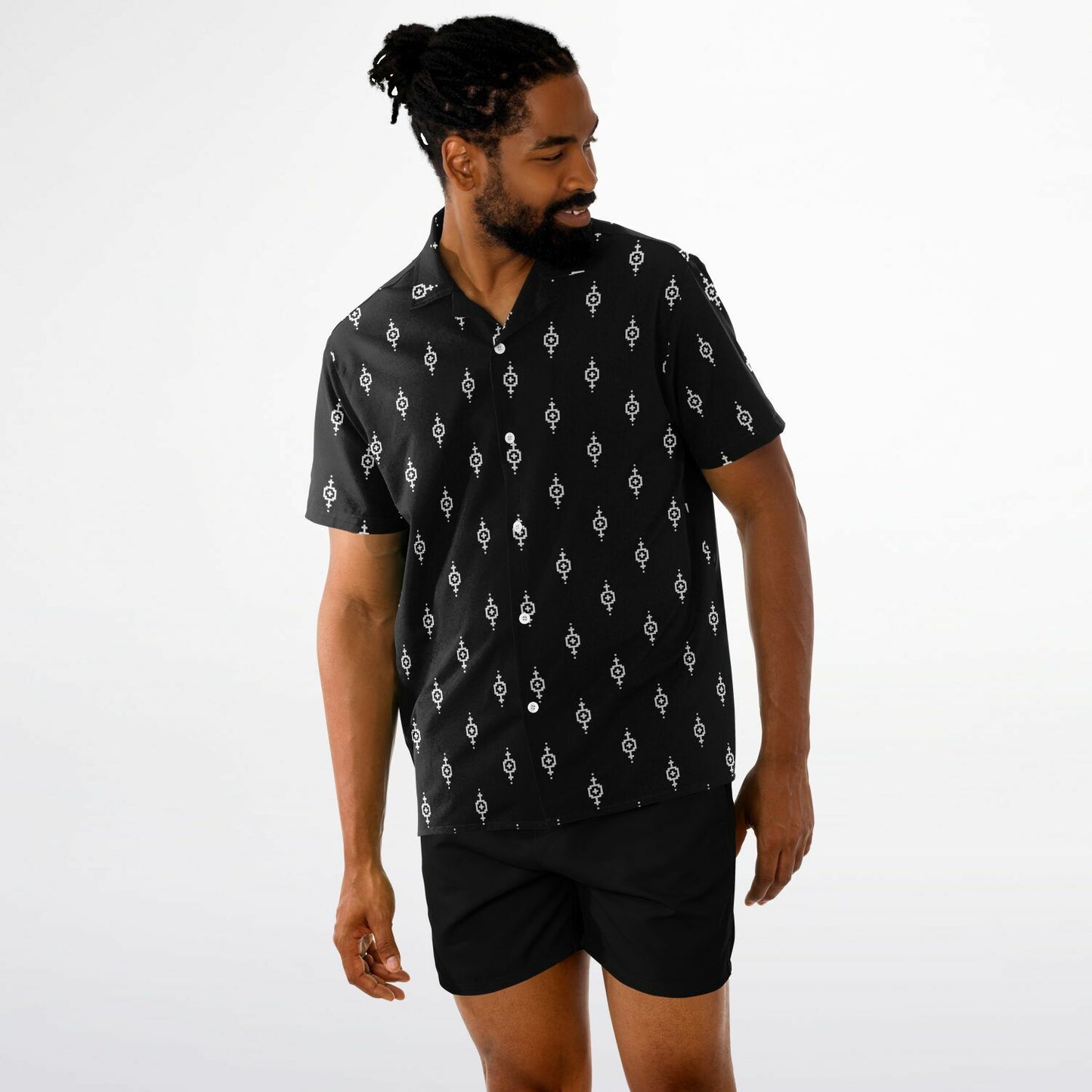 Minimalistic Seamless Pattern Spread Collar Shirt
