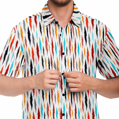 Colored Seamless Pattern Short Sleeve Button Down Shirt - AOP