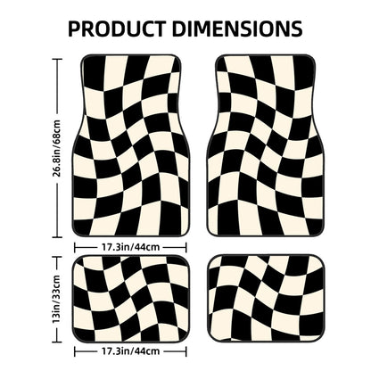 F1 Checkered Pattern Automotive Floor Mats