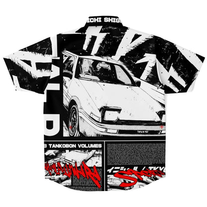 Initial D Trueno Art Short Sleeve Button Down Shirt - AOP