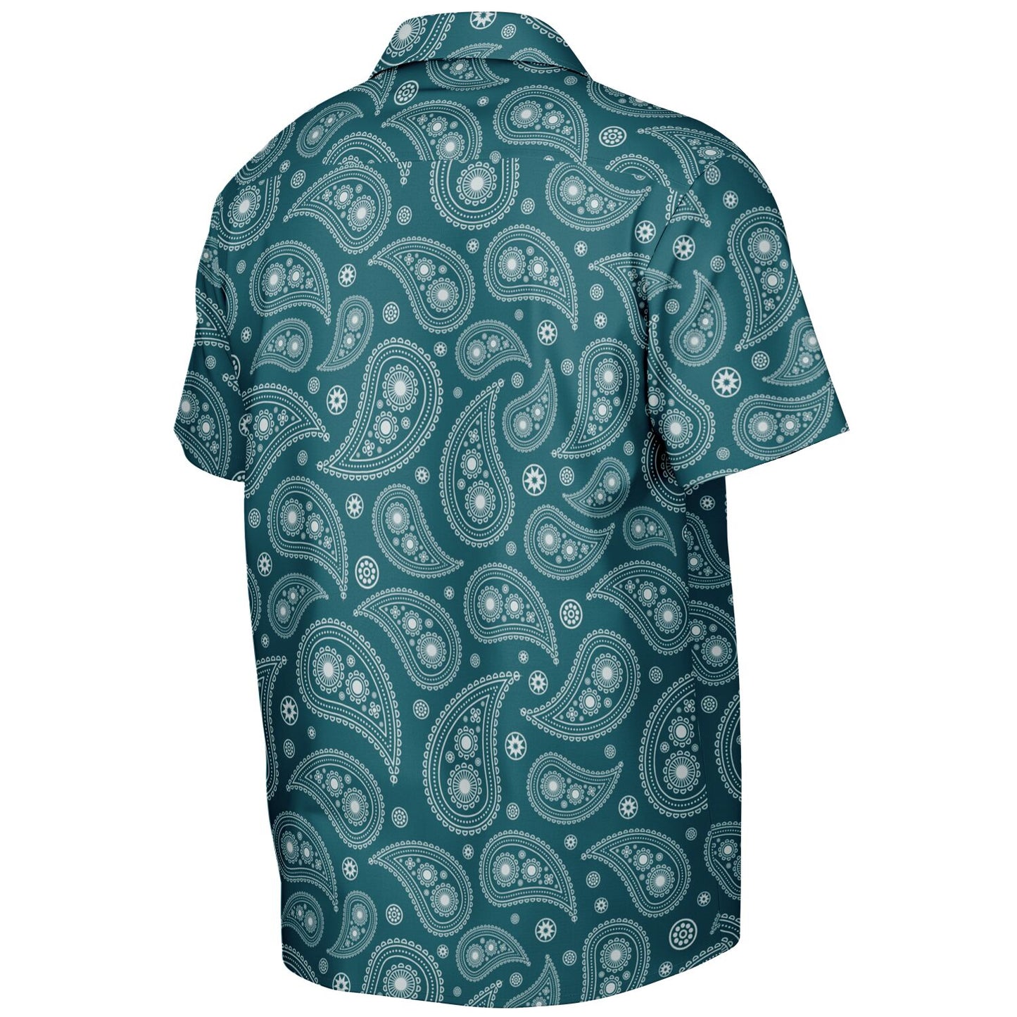 Paisley Pattern Spread Collar Short Sleeve Shirt
