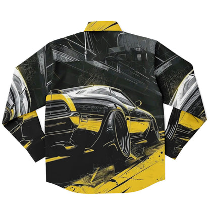 American Muscle Illustration Long Sleeve Button Down Shirt - AOP