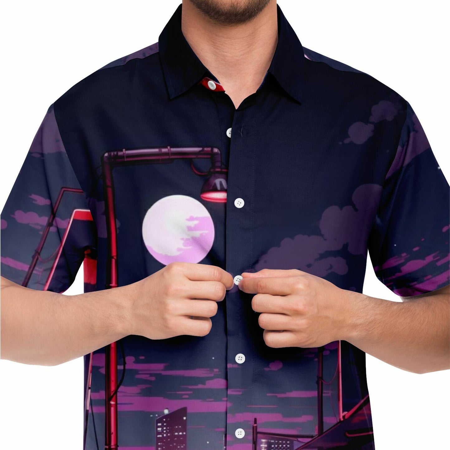 AE86 Illustration Short Sleeve Button Down Shirt - AOP