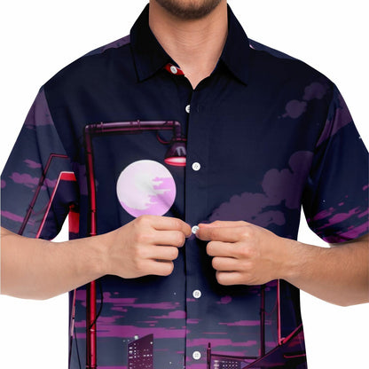 AE86 Illustration Short Sleeve Button Down Shirt - AOP