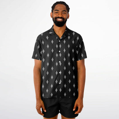 Minimalistic Seamless Pattern Spread Collar Shirt