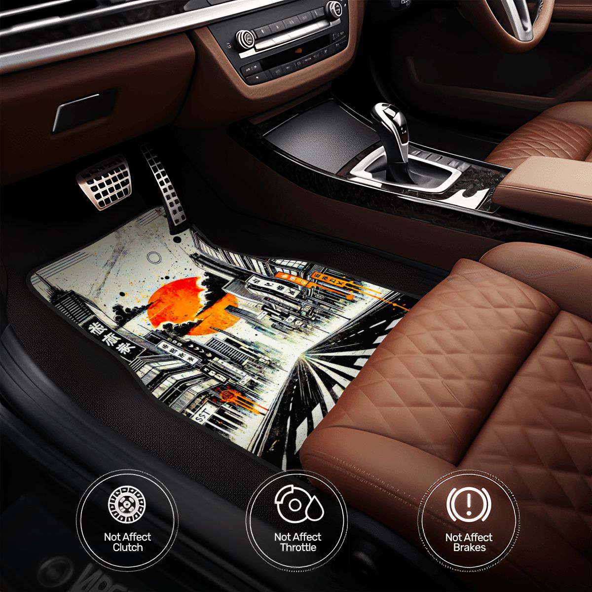 City Skyline Artwork Automotive Floor Mats