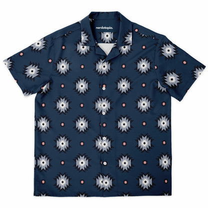 Aztec Pattern Spread Collar Short Sleeve Shirt