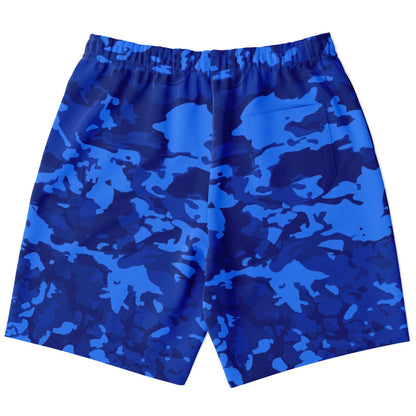 Blue Camo Pattern Long Shorts
