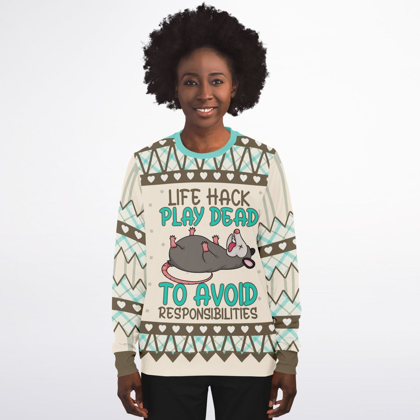 Life Hack Play Dead - Funny Possum Sweatshirt